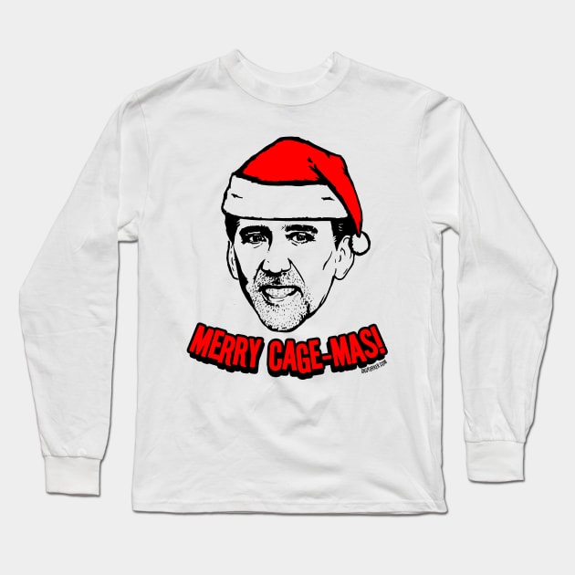Merry Cage-mas! (Nicolas Cage Christmas Holidays) Long Sleeve T-Shirt by UselessRob